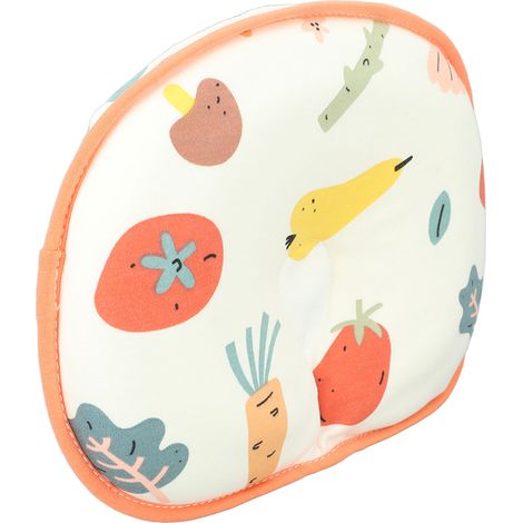 Weiches Babykissen aus Baumwolle mit Cartoon-Motiven, ergonomisch, atmungsaktiv, mit Memory-Schaum, ideal für Neugeborene, zum Schlafen, mit Obst- und Gemüsemotiven. (1/5)