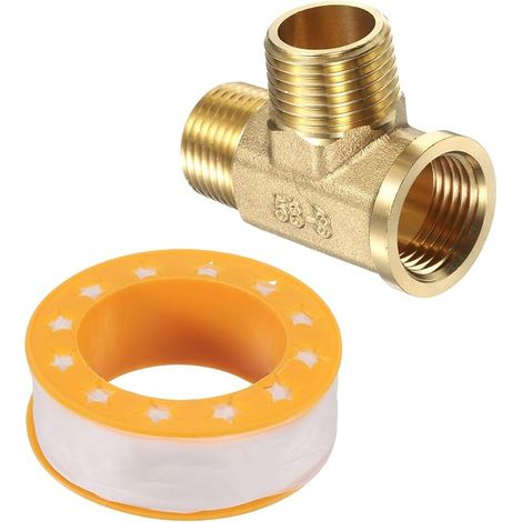 Raccord en T laiton G1/2" Mâle x Mâle x Femelle Raccord 3 voies (1/5)