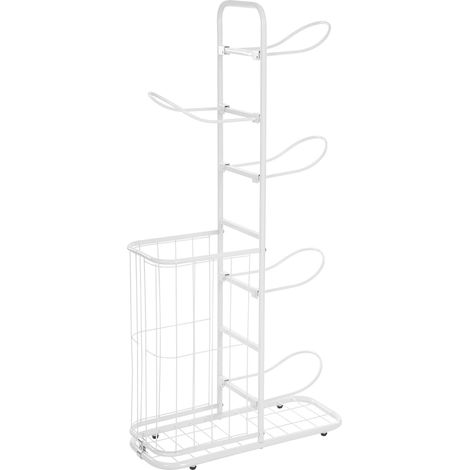 Étagère de rangement pour sports, organisateur autoportant, design à plusieurs paniers, BLANC (1/2)