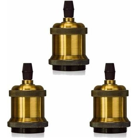 Lot de 3 Edison Douille E27 Spirale DIY Adaptateur de Lampe Vintage Rétro pour Lustre Suspension, Ensoleillé (1/4)