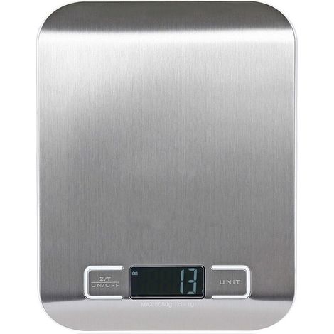 Digitale Küchenwaage – 10 kg – Mit LCD-Display und Tara-Funktion – Professionelle Digitalwaage zum Backen und Kochen – Genauigkeit: 1 g – Grau (1/3)