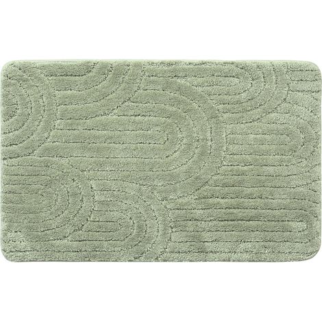 Tapis de salle de bain RIST, 50x80cm, 100% polyester, antidérapant, vert (1/4)