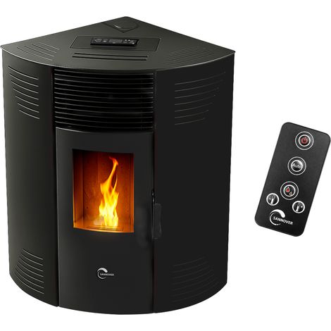 Stufa a pellet angolare Iseos 12,2 kW Nero Sannover (1/3)