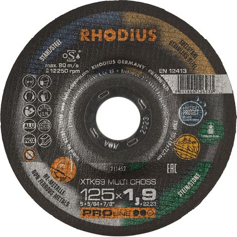 RHODIUS XTK69 MULTI CROSS, 25 Stück, 115 x 1,9 mm, Trennscheibe (1/4)