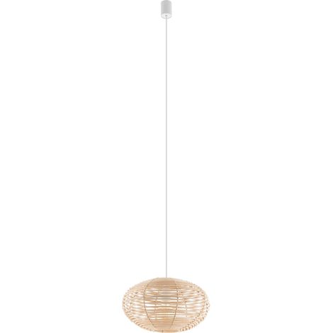 Hängelampe Rattan rund Ø 40 cm H: max. 160 cm E27 Boho Modern Hängeleuchte