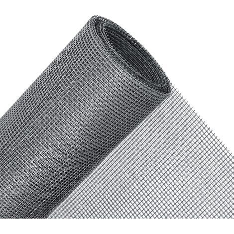 Moustiquaire en rouleau - réglable et résistante en fibre de verre - 120 x 250 cm - gris (1/5)