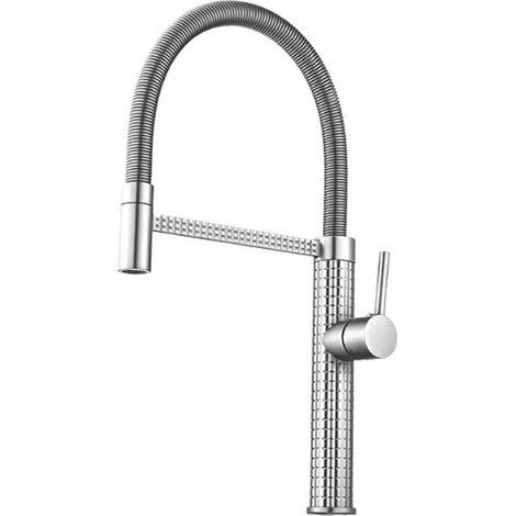 Robinet de cuisine 360° Mitigeur monocommande avec douchette Extensible pour évier Chrome (1/5)