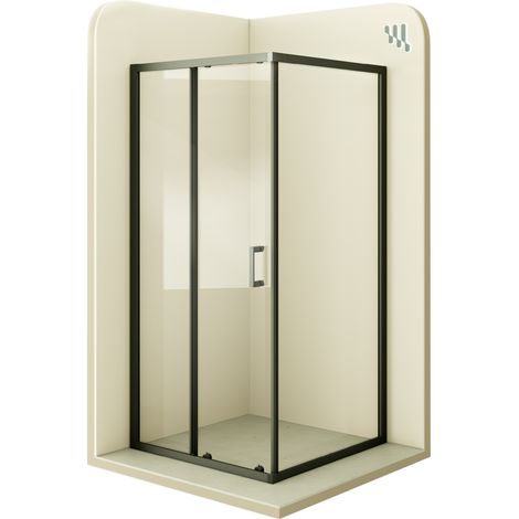 Mampara de Ducha Dora 100x100x190cm, REVERSIBLE, Puerta Corredera, Ajuste 97.5-99.5x97.5-99.5cm, Cristal Templado Transparente 6mm (1/5)