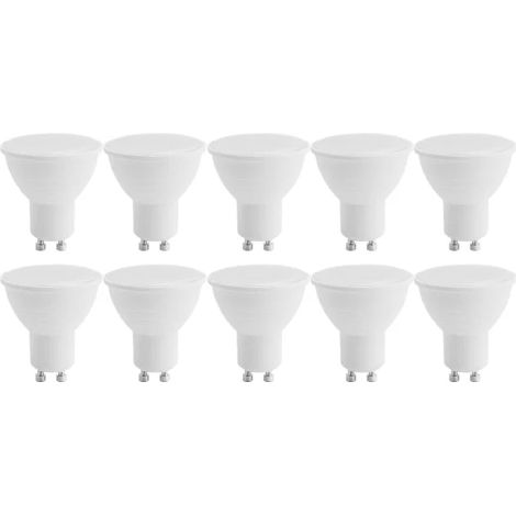 Ampoules LED GU10 Spot, 5W blanc chaud 3000K (équivalent à 50W halogène) Lampe à économie d'énergie, 400LM angle de faisceau 120° non dimmable, 10 pièces.