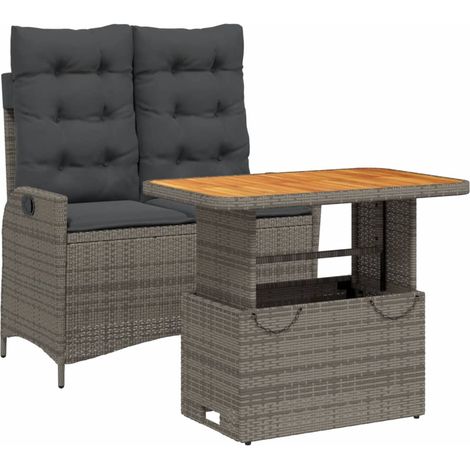 Maison Exclusive - Juego de comedor jardín 2 pzas con cojines rat (1/5)