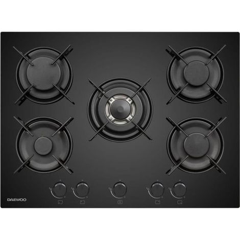 Piano cottura a gas - DAEWOO - 5 fuochi - 70 cm - BH7GKF51BNM - Nero
