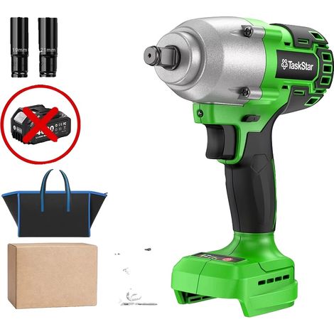 Llave de impacto, alto par motor, diseño inalámbrico, no requiere batería. (1/2)