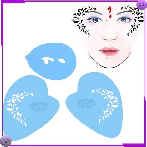 Fleur, , Pochoir de peinture pour le visage avec un design réutilisable pour la peinture du visage et du corps, aide à peindre (1/4)
