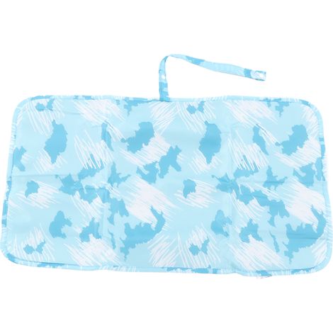 Tapis à langer imperméable pliable portable en nylon pour bébé, idéal maison voiture extérieur, motif graffiti bleu aqua (1/5)