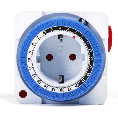 Temporizador de enchufe eléctrico, temporizador de 24 horas con 96 segmentos de conmutación, interruptor temporizador programable con luz indicadora, 16 A CA 230 V