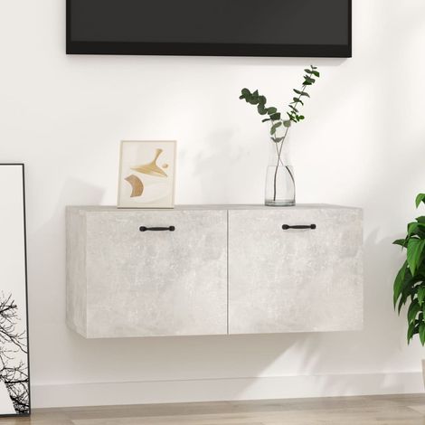 Armoire murale, Meuble Haut, Armoire Etagère de rangement Gris béton 80x35x36,5 cm Bois d'ingénierie HYB39868 (1/5)