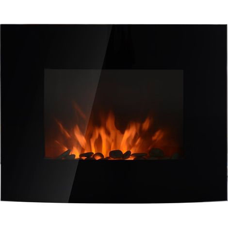 HOMCOM Caminetto Elettrico con Effetto Fiamma Colorato in Acciaio Inox e Vetro (1/5)