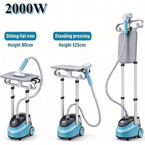 Défroisseur vapeur à double bras 2 en 1 - Défroisseur Vapeur Vertical 2000W - 1.5L - 11 réglages de vapeur - 3 réglages de hauteur