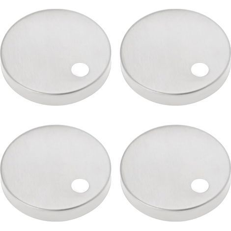 4 piezas de tapa para bisagra de asiento de inodoro, fijaciones de 55 mm de diámetro, cubiertas decorativas de acero inoxidable para bisagra de asiento de inodoro, fijación superior para taza de inodo (1/5)