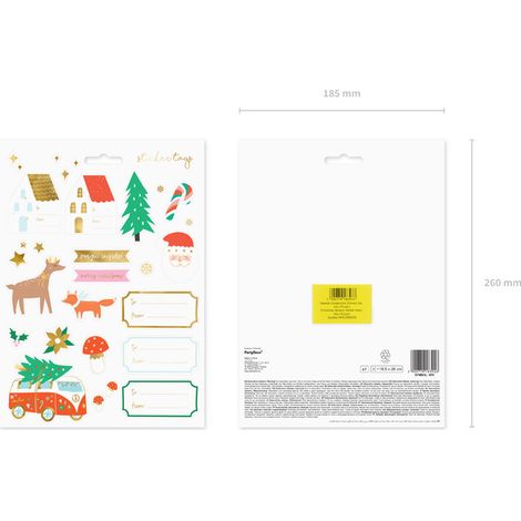 Autocollants de Noël Forêt d'hiver, assortiment 1 lot. (1/5)