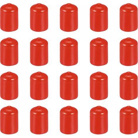 20 Paquet 1/2"(12mm) ID Rouge Vis Filetage Protecteurs Caoutchouc Terminal Bouchons Boulon Couvercles pour Vis Boulon Meubles Tuyau