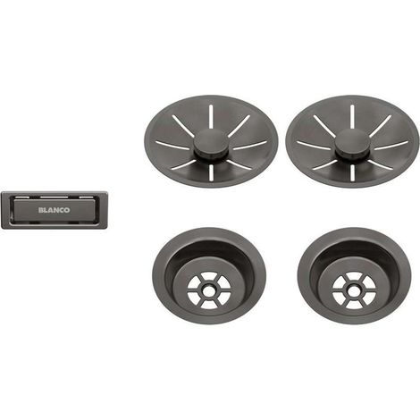Blanco Accessoires - Ablaufgarnitur InFino, dunkler Stahl 206901