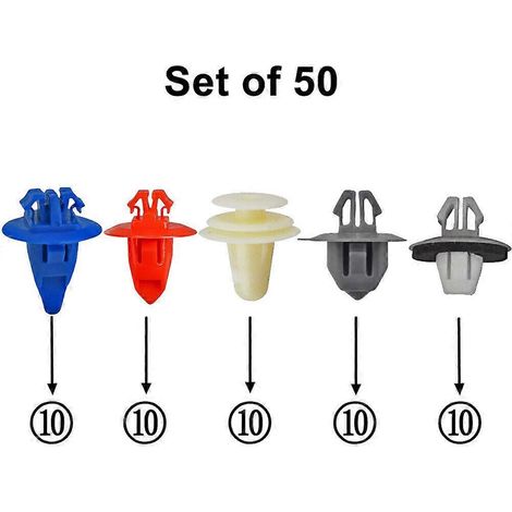 Assortiment de clips de fixation pour bas de caisse et moulures d'ailes de carrosserie Toyota (1/5)