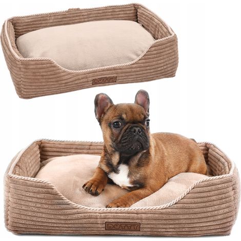 Panier pour chien, canapé, panier pour chat DOTTY - velours côtelé beige