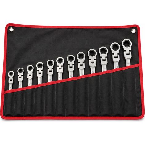 Clés à Cliquet 12 Pièces en Trousse Toile pour Garage 8-19 mm (1/5)