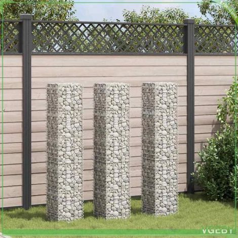 Lits surélevés en gabion - FAFEICY - 151250 - 30x30x150 cm - Fer - Lot de 3 (1/5)