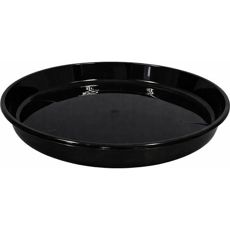 Schwarzer Untersetzer für Blumentöpfe, 24 cm