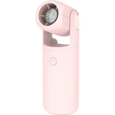 Ventilador portátil de bolsillo, batería de 3000 mAh, 5 niveles de velocidad, color rosa. (1/2)