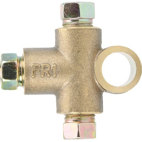 Raccordo a T a 3 vie per freno con 3 dadi maschio, raccordo corto M10, tubo flessibile da 10 mm (3/16 di pollice) (1/5)