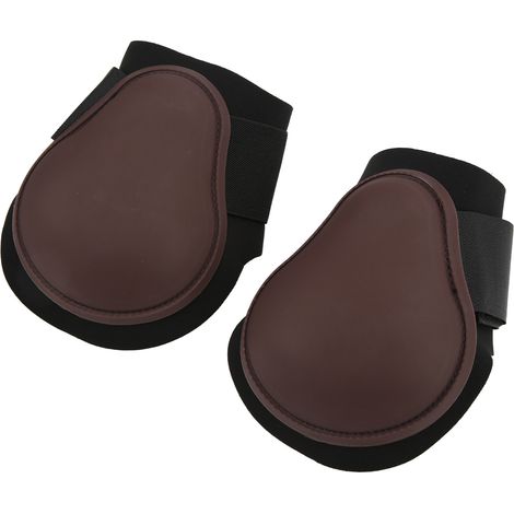 Ensemble de 1 paire de guêtres pour tendons de cheval, souples, antidérapantes et faciles à fixer. Guêtres pour boulets de cheval, marron, membres postérieurs, taille L. (1/5)