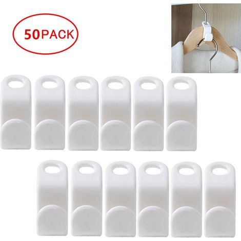 Crochet de fixation pour cintres, crochet superposé, plastique blanc épais, lot de 50, génération (1/5)