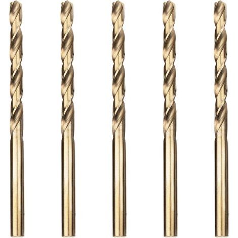 5 pezzi Punta elicoidale professionale 5,0 mm per metallo in acciaio inox, standard DIN 338 (1/5)