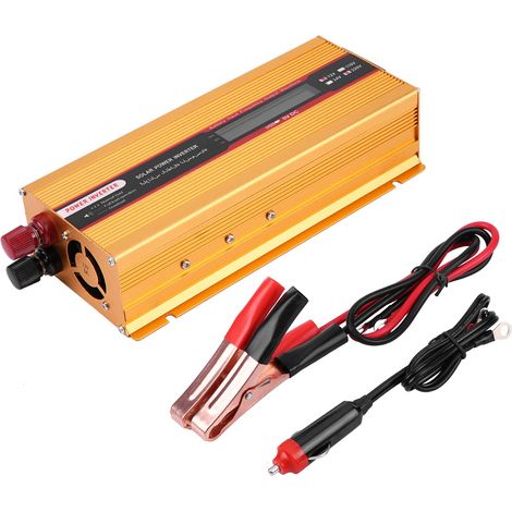 2000W Onduleur Voiture avec Écran LCD Convertisseur Chargeur USB Onde Sinusoïdale Modifiée Or (1/5)
