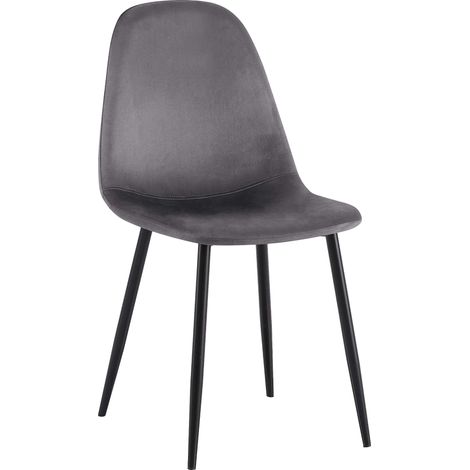 Silla de comedor Napier Gris oscuro Terciopelo (1/5)