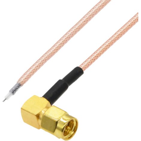 SMA-Stecker-Anschlusskabel RA 20cm RG178 / zum Löten (1/2)