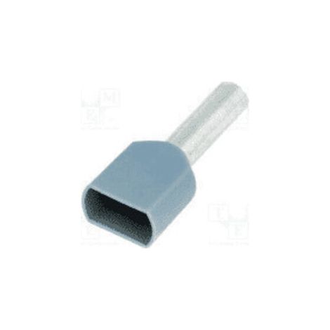 Terminale isolato Punta a doppio filo 4mm Lunghezza 12mm Grigio Bm00560