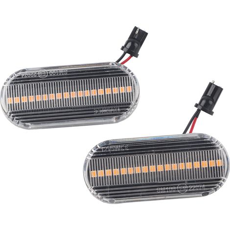 Lot 1 paire feux latéraux séquentiels clignotants 18 LEDs 3200K 12V DC pour Ford Focus MK2 2004.11-2007.03 (1/5)