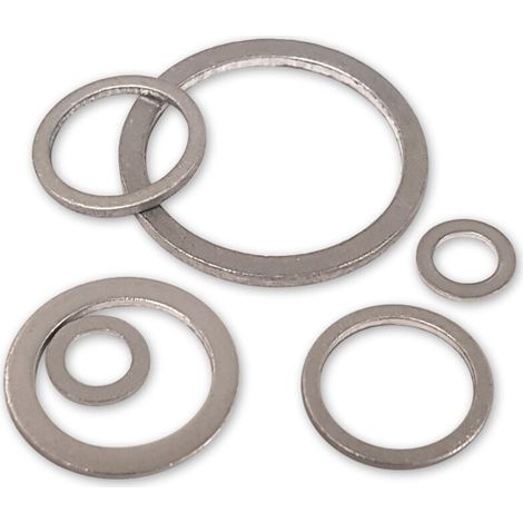 Rondelles plates alu joints tous raccords et bouchons de vidange - 100 rondelles de 18x24x1.5mm