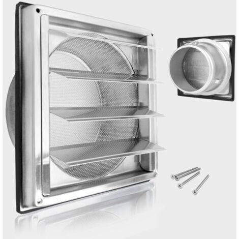 125mm Grille de ventilation, 304 inox Clapet anti-retour Grille de protection contre les intempéries, Grille de ventilation avec moustiquaire,Aeration INOX, pour tuyau VMC et gainage etc (1/5)