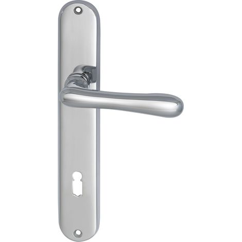 Garniture de poignée ELEGANT 22 - Sur plaque BB 90 - En laiton chromé (1/3)