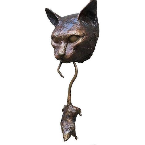 Heurtoir de porte mural en forme de souris, sculpture marron moulée, décoration faite main (1/5)
