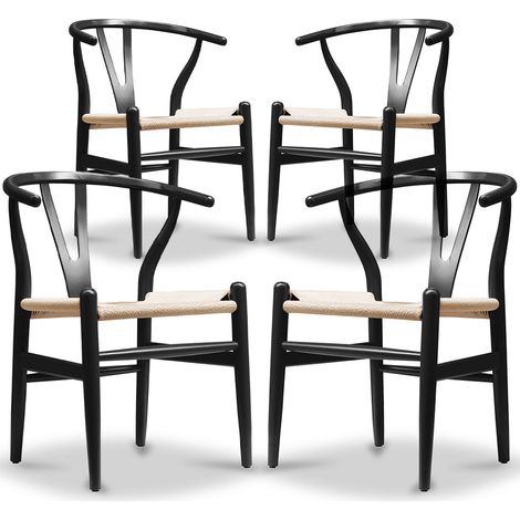 Pack de 4 Sillas de Comedor de Madera - Estilo Escandinavo - Wish