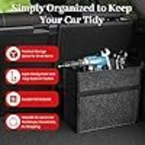 Sac de Coffre Voiture en Feutre, Organisateur de Coffre Pliable, Boite Rangement pour Outils & Entretien - Shopping et Accessoires de Voiture (XL) (1/4)