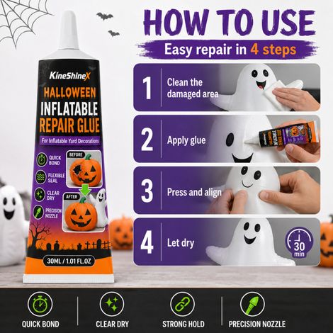 KineShineX Kleber für die Reparatur von aufblasbaren Modellen, transparenter Kleber für die Reparatur von aufblasbaren Halloween-Dekorationen (1/5)
