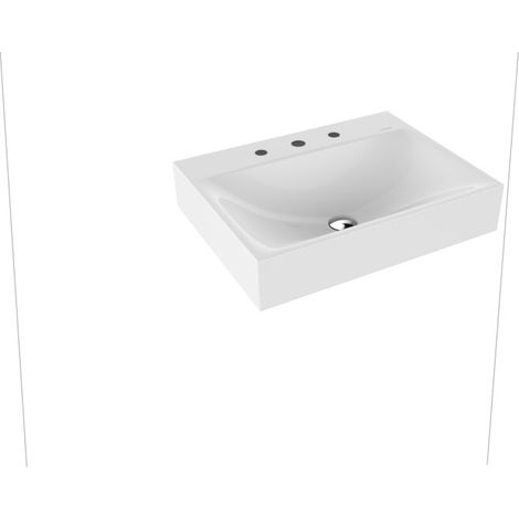 Kaldewei 904306033701 Lavabo mural SILENIO, M.3044 avec trop-plein 600x460 (1/2)