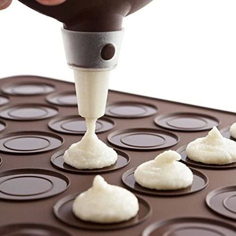 2 Pièces Tapis de Cuisson en Silicone Antiadhésif pour Macarons, 30 Cavités, Accessoire de Pâtisserie (1/5)